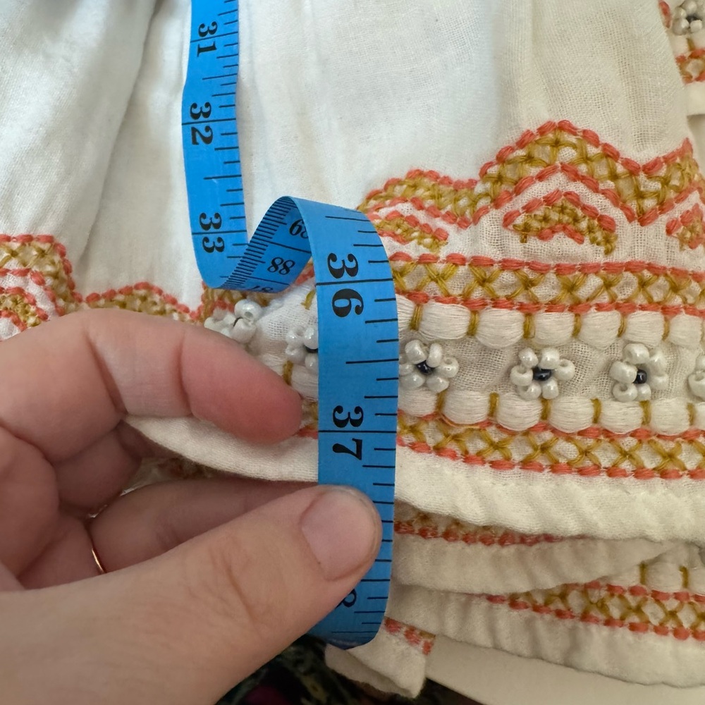 Revolve Tularosa 100% Cotton Beaded Ruffle Mini Dress Boho Festival Summer - Picture 7 of 10
